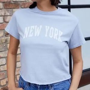 COPY - Brandy Melville blue cropped new york shirt